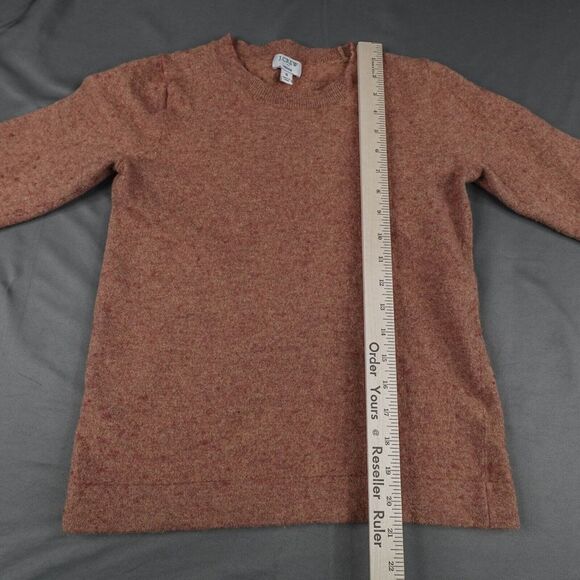 J Crew Womens Teddie Sweater Small Brown Slub Minimalist Cozy Y2K Retro Preppy - Picture 8 of 10